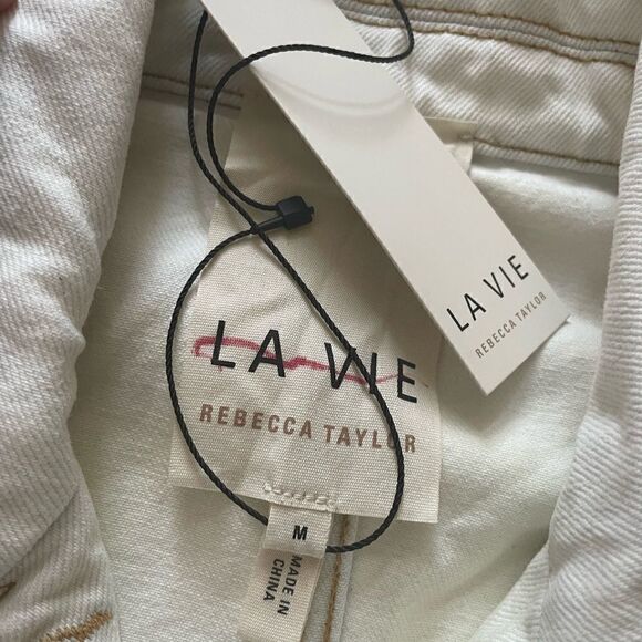 REBECCA TAYLOR LA VIE DENIM BELTED JACKET SIZE M - Picture 9 of 10